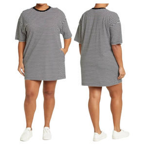 Melrose and Market Black and White Striped Mini Dress